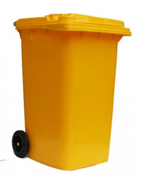 Бак для мусора  пластиковый 240л., желтый. 240H2-19Y - Фото