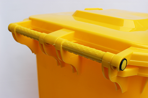Бак для мусора  пластиковый 240л., желтый. 240H2-19Y - Фото №3