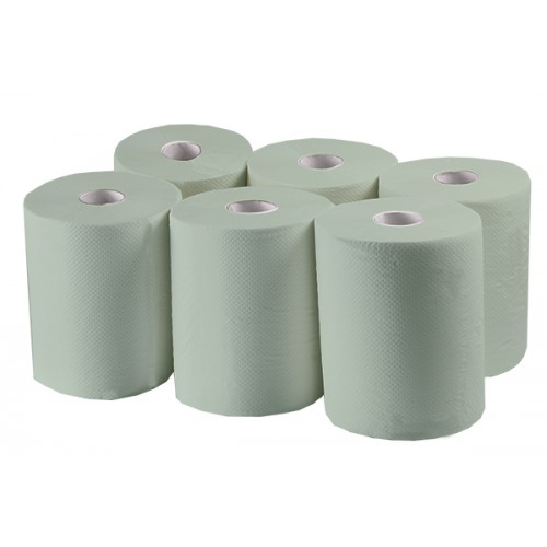 Бумажные полотенца, ролевые (рулонные) MIDI, зеленые. P152. - Фото №1