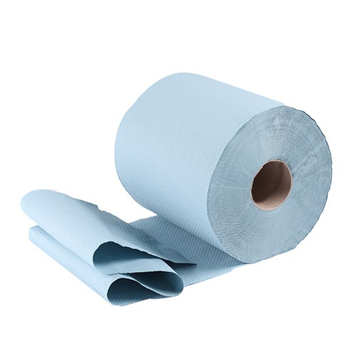 Бумажные полотенца, ролевые (рулонные), MIDI, синие. P158. - Фото №2