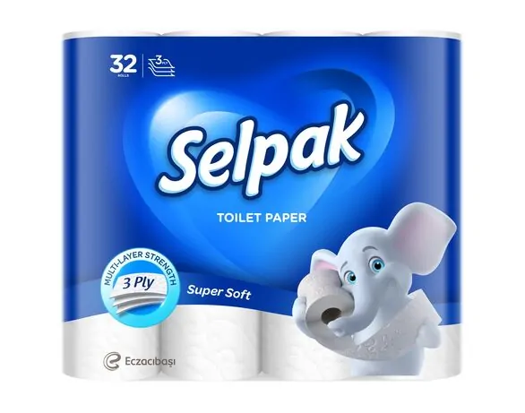 Туалетний папір, целюлоза, 3 шари, 16,8 м,  Selpak Super Soft.  32761815 - Фото №1
