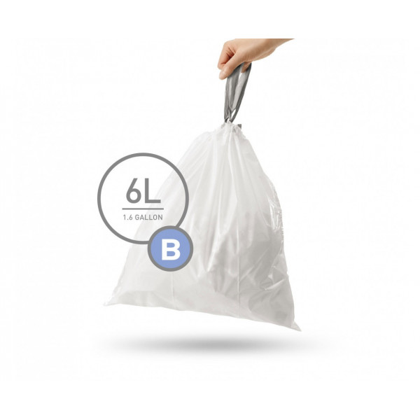 Мешки для мусора плотные с завязками 6л SIMPLEHUMAN.  CW0161 - Фото №1